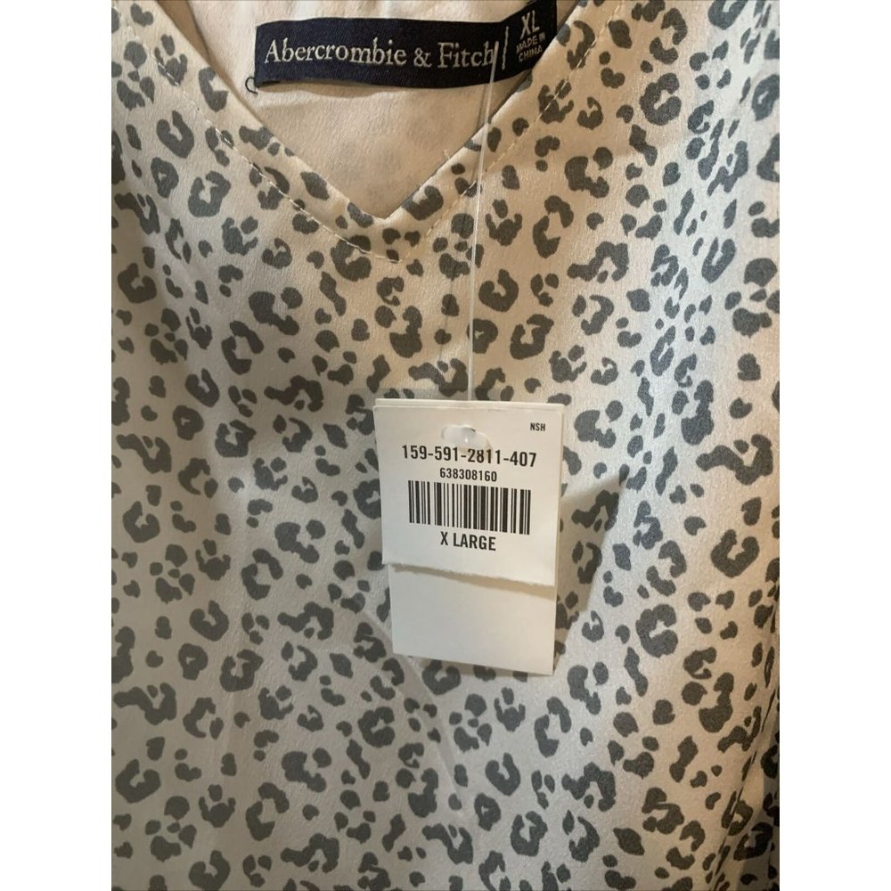 Abercrombie and Fitch Gray Leopard Print Slip Dress Adjustable Strap Size XL NWT - Picture 4 of 7